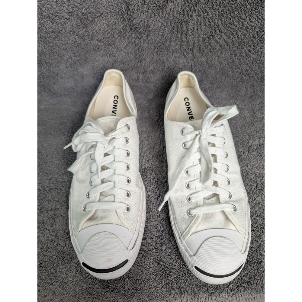 Converse Jack Purcell Low Top White Canvas Sneakers 164057C Mens 10 Womens 11.5